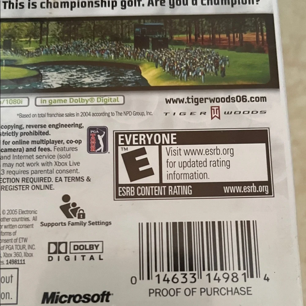 Microsoft Xbox 360 Tiger Woods PGA Tour 06 - Red and White